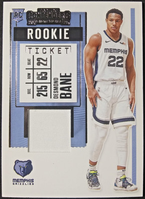 2020-21 Panini Contenders Rookie Ticket Swatch Relic #RS-DBN Desmond Bane RC SP