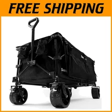 49'' Extra-Large Foldable Wagon Cart - 550lbs Capacity for Camping & Shopping