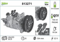 Klimakompressor FÜR Volvo V70 III (135), Volvo XC60 I SUV (156) - Valeo 813271