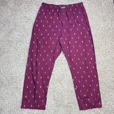 Polo Ralph Lauren Mens XL Burgundy All Over Pony Logo Cotton Pajama Pants Sleepw