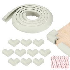 6.5 ft x 1.38 Inch Edge Corner Protector with 10 Corners, Pure White