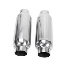 Muffler, Pair of Universal Stainless Steel Weld 2.5 Inch Inlet 2.5 Inch Outlet