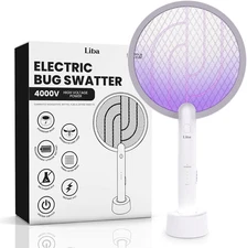 Electric Fly Swatter Racket, 2 in 1 Electric Bug Zapper USB Rechargeable, 4000V 