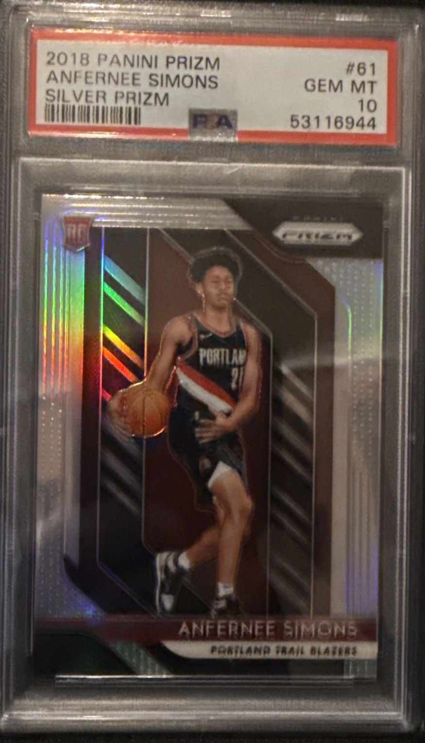 2018-19 Panini Prizm - Anfernee Simons #61 Silver Prizm (RC) PSA 10