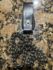 LEATHERS BIKER TRUCKER WALLET CHAIN WITH LEATHER BELT STRAP WITH SNAP