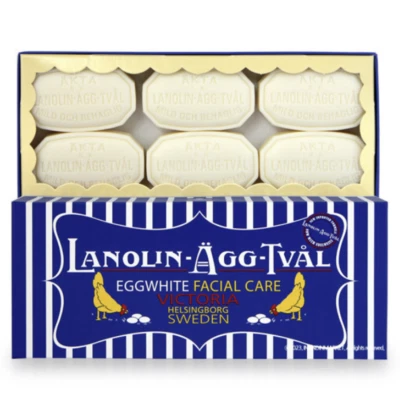 Victoria Lanolin-Agg-Tval Original Sweden Egg Pack Egg Soap White Soap (50g X 6)