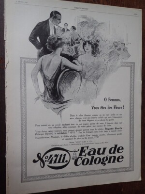 Eau de Cologne Nr. 4711 O Frauen Du bist Blumen Pub Papier ILLUSTRATION 1927