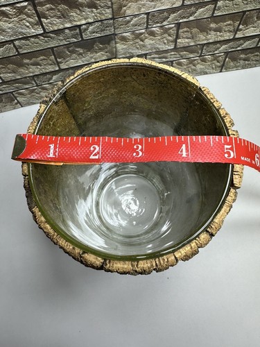 2 Large Natural Bark/ Wood/ Glass Covered Candle Holders W/ Candles Dbls As Vase - Picture 15 of 20