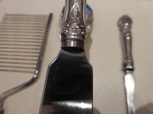 WEB STERLING SILVER HANDLES 4-PIECE SERVING FLATWARE - Picture 8 of 10