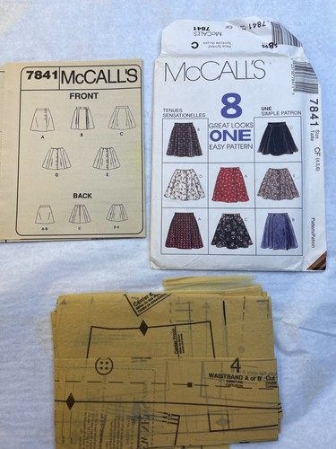 McCall's 7841 Skirts 8 Great Looks One Easy Pattern FF/UC 1995 Size CF 4,5,6 - Picture 2 of 3