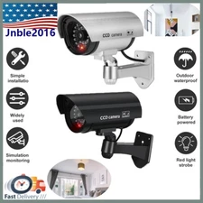 Surveillance Simulation Dummy Camera Flashing LED Light Fake Monitor Waterproof