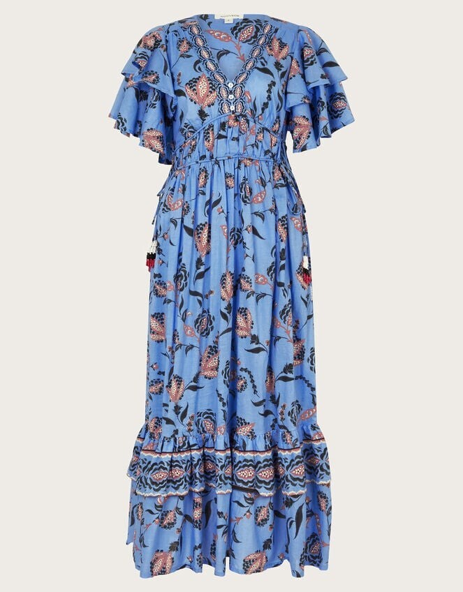 RRP£85 NEW Blue Frill Dress size Large L image 2