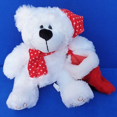 HUNSON BÄR TEDDY STOFFTIER SCHLENKER 28 CM BEAR KUSCHELTIER WEIHNACHTEN
