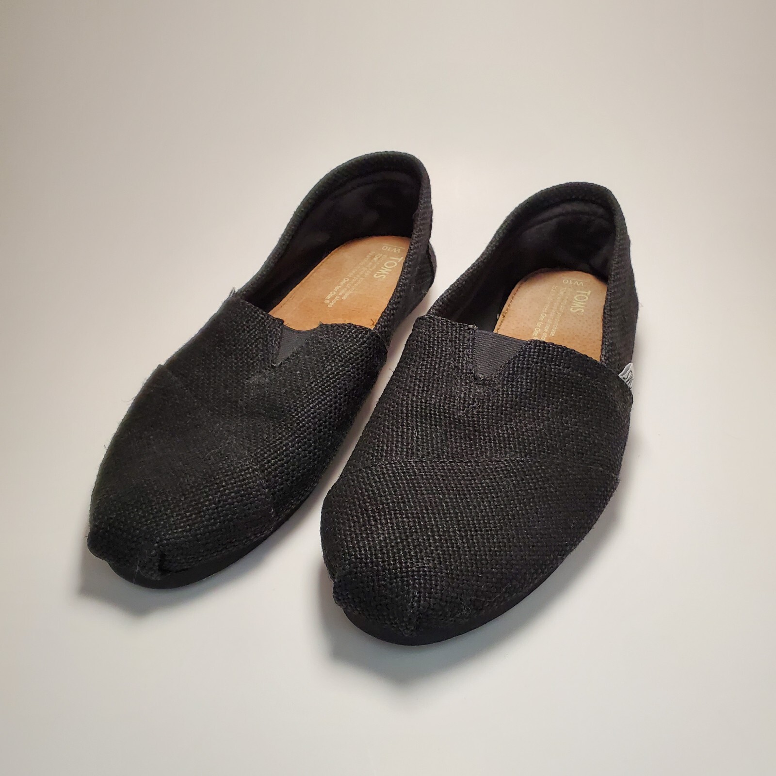 SAOLA TOMS Scarpe Donna Alpargatas Nero Tela e Suola Slip On Casual Mocassini Piatti 10