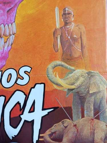 Africa Addio ORIGINAL Spanish '81 POSTER skull Africa sunset art Jacopetti - Picture 2 of 4