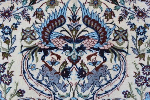 Fein Vintage Handgefertigt Traditionell Orientalisch Seide Wolle Weiß Beige - Picture 10 of 19