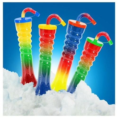 TWIST Slush Yard Cups 17OZ x 60 cups with lid and straw,novelty CUPS