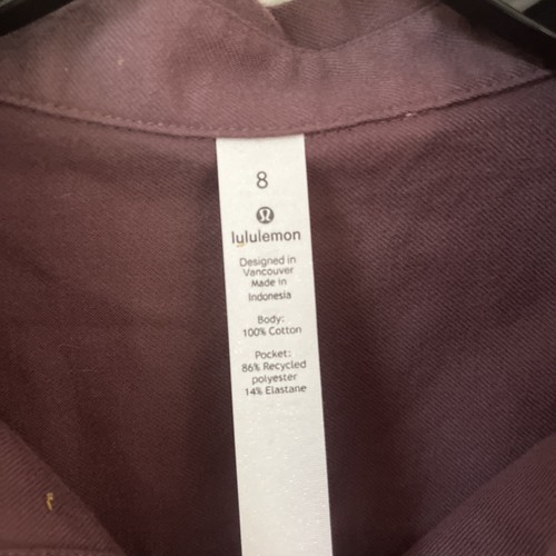 Lululemon Full Day Ahead Flannel Shirt Size 8 Antique Bark Purple Button W3DD9S - Picture 3 of 10