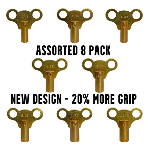 RADIATOR KEY SOLID BRASS PLUMBING BLEED AIR SQUARE KEY 9 SIZES 4 - 6MM - Picture 24 of 24