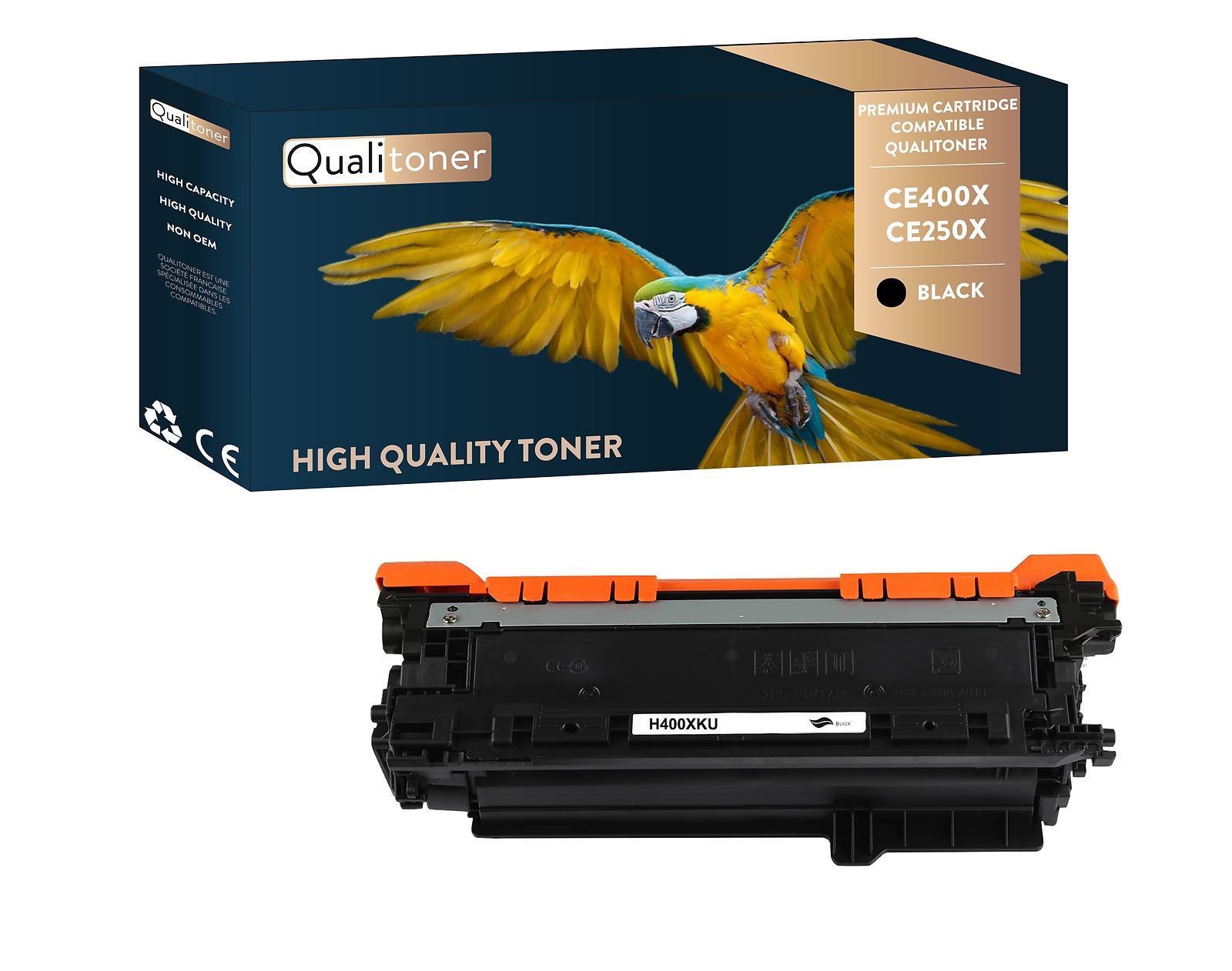 Toner noir CE400X compatible HP de marque QUALITONER pour imprimantes LaserJet