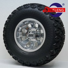 Golf Cart 10 Polished Silver Bullet Wheels And 20 All Terrain Tires 4