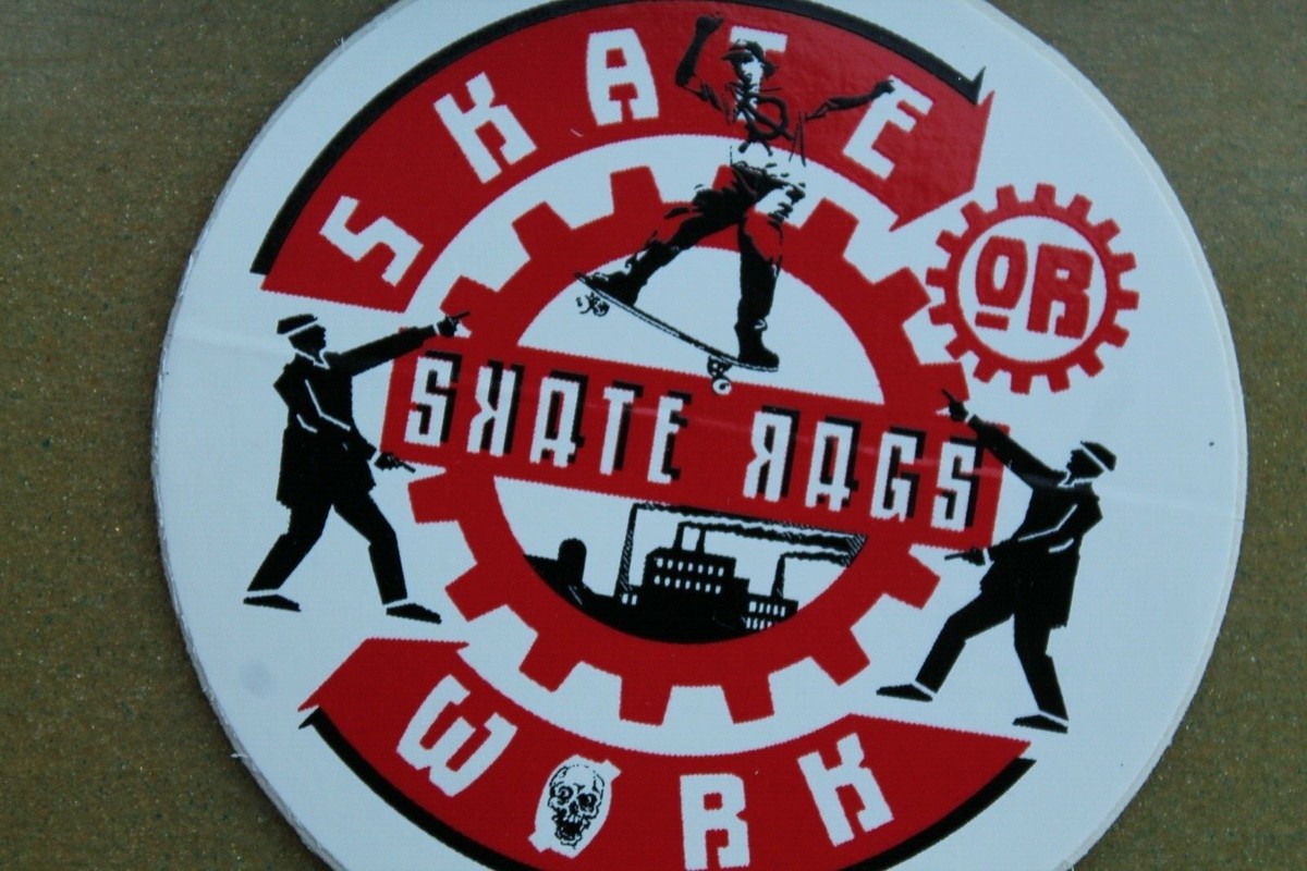 Skate Rags Clothing Work Suicidal Skull Gear Z24a Vintage