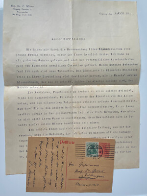 Otto Wiener  ( 1862 - 1927  ) - Physiker -  2 original signierte Briefe / Karte