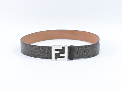 FENDI 茶色 レザーベルト 関税負担なし☆FENDI フェンディ FF レザー ベルト (FENDI