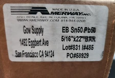 Amerway EB Sn50 Pb50 5/16" x 22" Bar