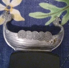 Vintage Antique Desk Art Viking Ship Miniture 2.5" x 1"