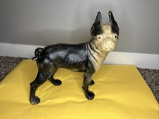 Antique Hubley Cast Iron Boston Terrier Bulldog Doorstop All Original Paint