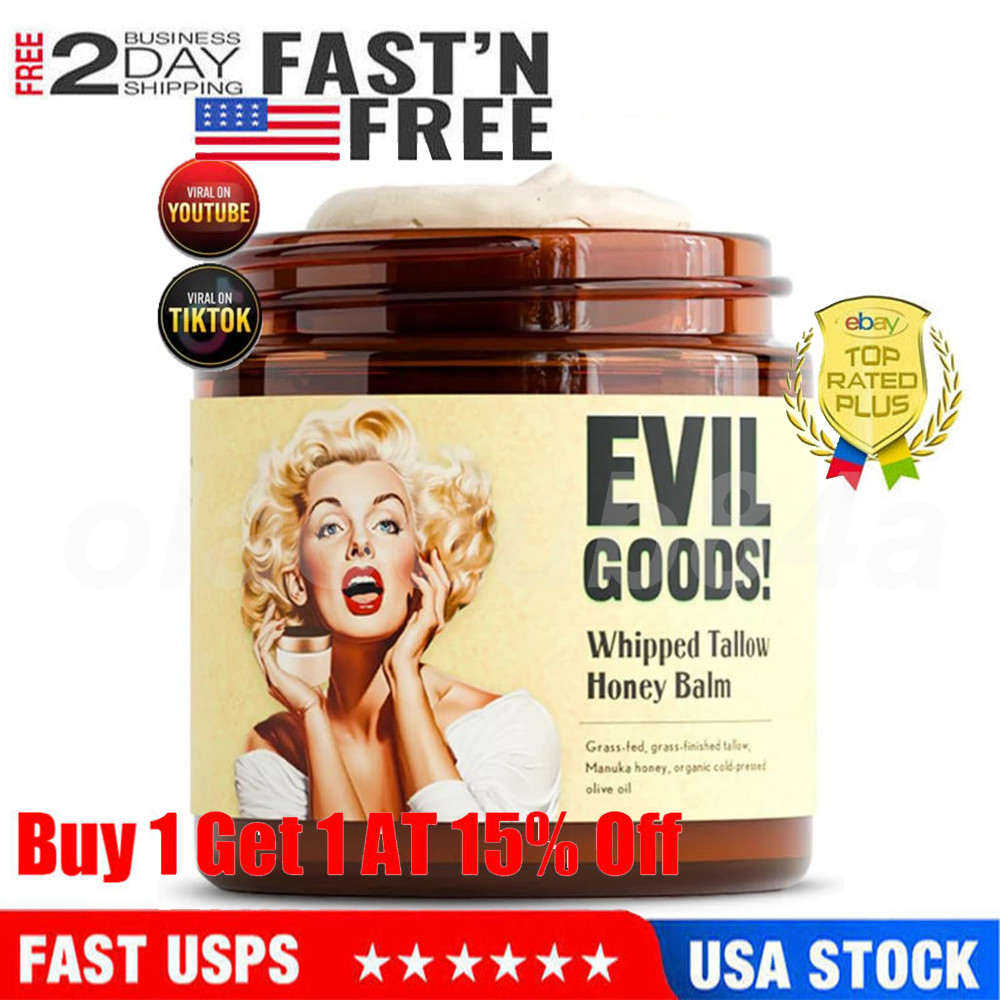 Evil Goods sebo de carne batida + bálsamo hidratante de miel de Manuka 4 oz