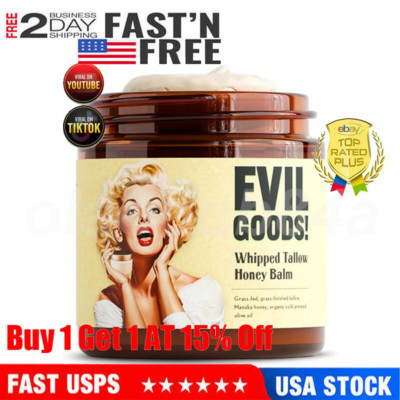 Evil Goods Whipped Beef Tallow + Manuka Honey Balm Moisturizer 4 oz