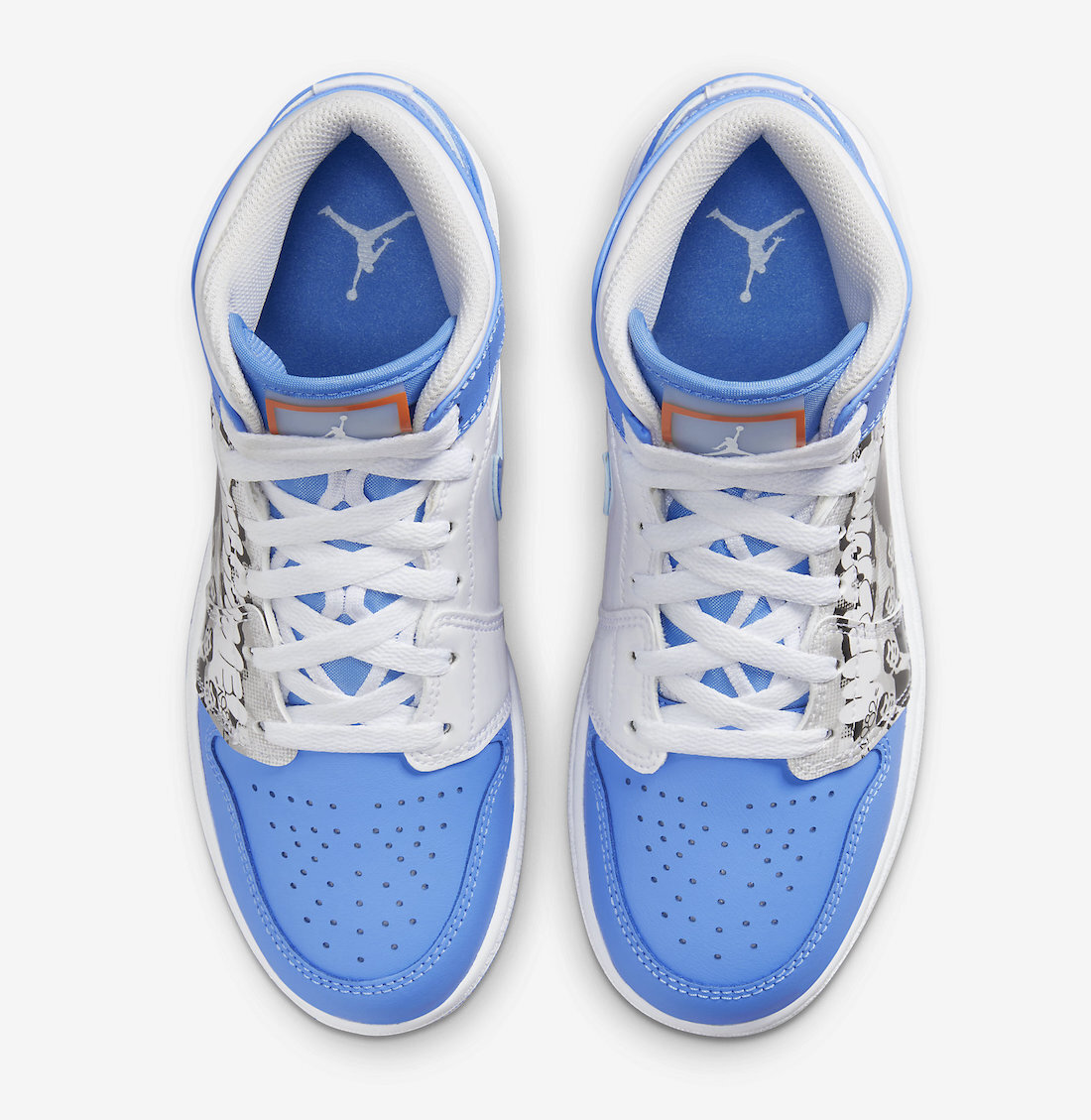 Nike Air Jordan 1 Mid SS GS Trainers DR6492 100 Blue/White