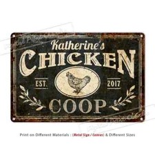 Chicken Coop Printed Sign, Custom Farmhouse Metal Sign, Welcome Sign