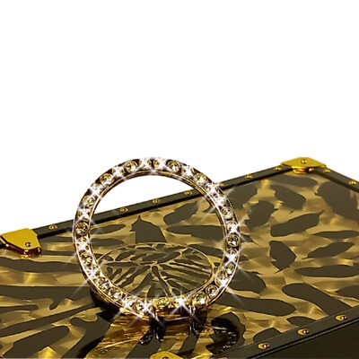 3D FEDER TPU Hülle Ring Strass Schwarz Gold für Samsung Galaxy und iPhone Handy