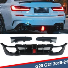 Gloss Black Rear Diffuser Lip For 2019-2022 BMW 3 Series G20 Sport 330i M340i US