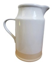 Threshold Pitcher FARM HOUSE White Ironstone Water Classic Bell Vase Decor EUC