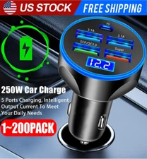 4 USB Port Super Fast Car Charger Adapter for iPhone Samsung Android Phone LOT