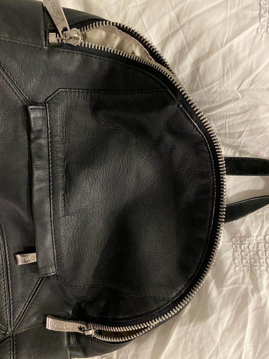 Sorel Black 100% Leather Backpack | eBay display picture 3