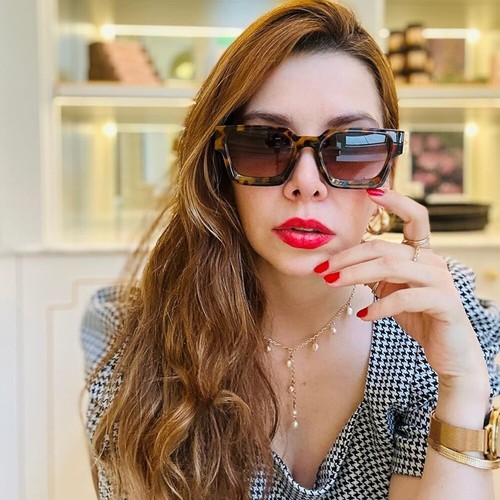 Women's Men's Rectangle Y2K 90s Retro Thick Square Frame Leopard Sunglasses - 第 6/6 張圖片