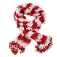 Magic Scarf Red White Stripe Super Soft Versatile Winter Outdoor Apparel Womens
