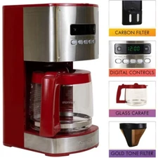 Coffee Maker 12 cup Drip Coffee Machine Programmable Aroma Control Glass