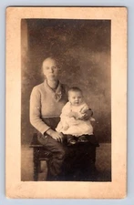 VINTAGE UNIDENTIFIED MOTHER & CHILD ~ RPPC POSTCARD AD