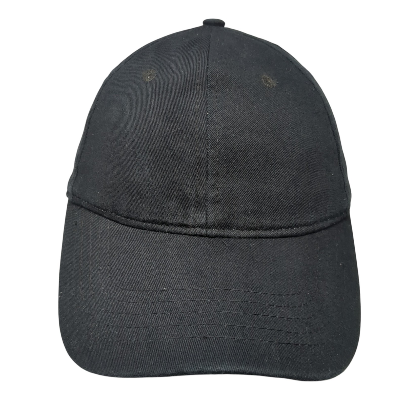Unbranded Strapback Hat Black Solid One Size Vent… - image 1
