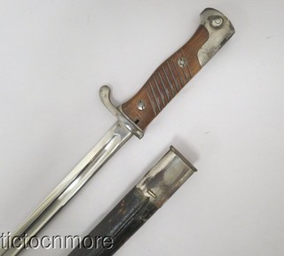 WWI GERMAN M1898 LONG SWORD BAYONET w/ LEATHER SCABBARD
