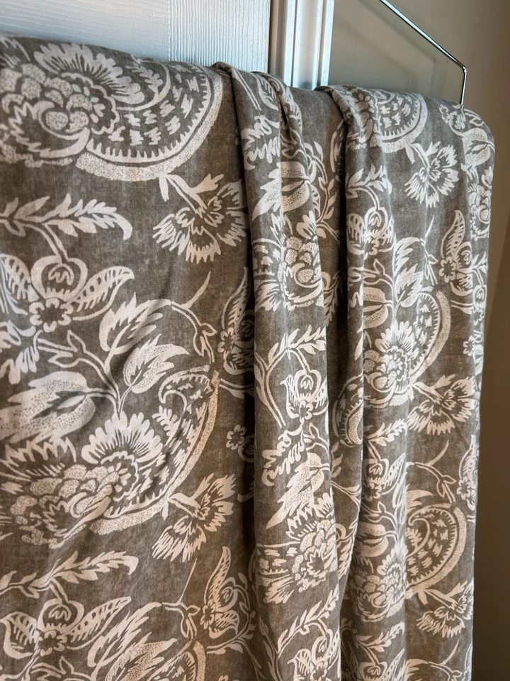 Pottery Barn Alessandra Paisley Свиток Льняной Королевский Пододеяльник Нейтральный Бежевый ТЯЖЕЛЫЙ! - Изображение 3 из 4