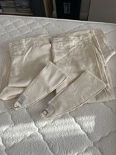 Cream lined Curtains, 116 X 137cm, Pair With Tie Backs