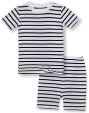 Vaenait Junior Summer Short Sleepwear Pajamas 2pcs Set Stripe Whitenavy 2XL