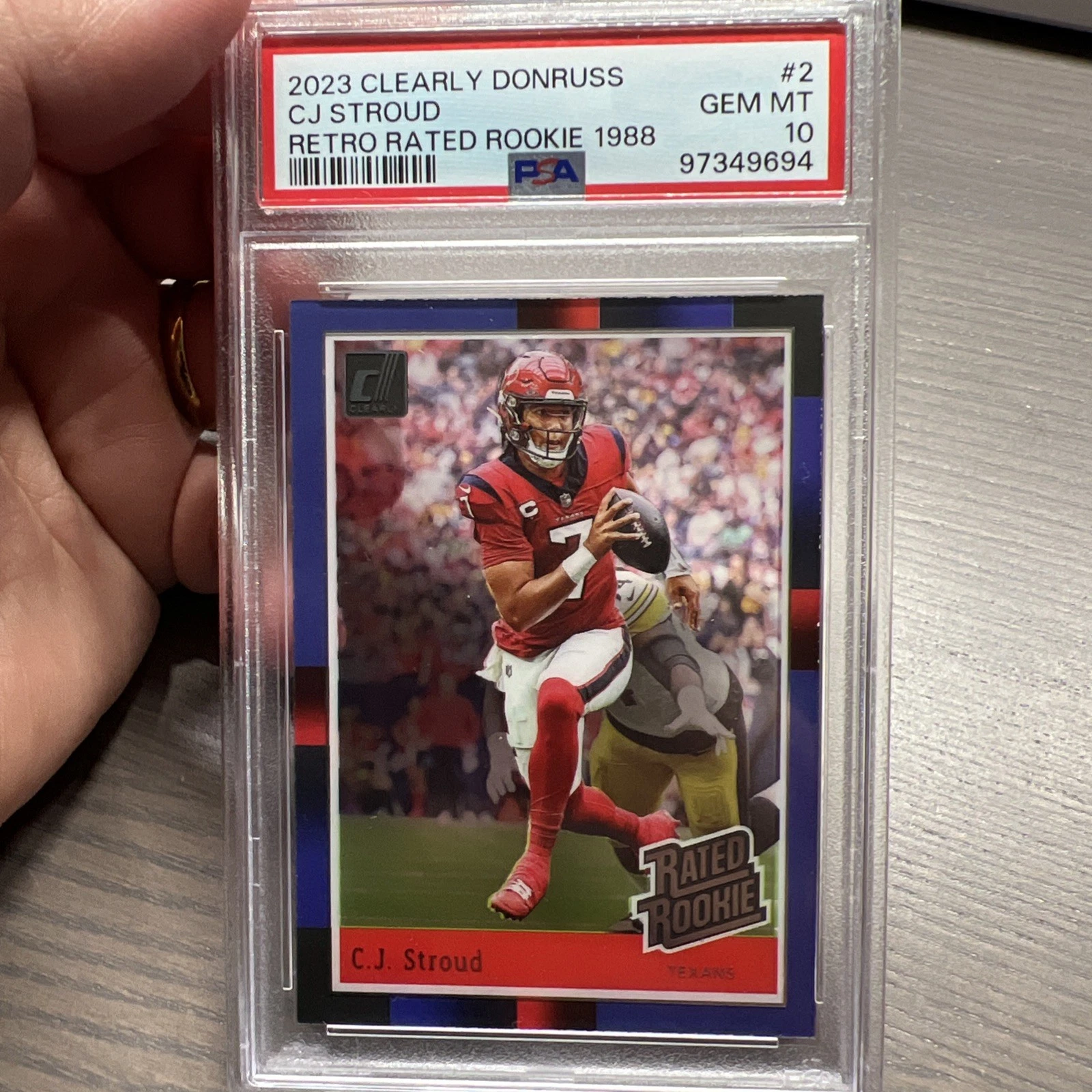 CJ Stroud Panini Clearly Donruss Clearly Retro Rated Rookie 1988 #2 Base